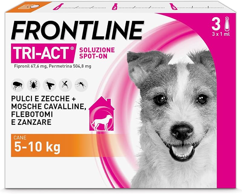 Frontline Tri-Act x3 Antiparassitario Cani Contro la Leishmaniosi (5-10Kg) | Antiparassitario p