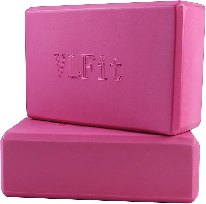 VLFit 2 Pezzi Blocchi Yoga - Eva Schiuma Supporto Blocco per Yoga, Pilates e Stretching