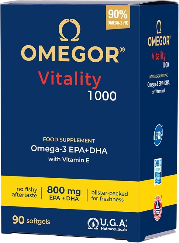 Omega 3 IFOS 5 Stelle 90 cps - Olio di Pesce Omega 3 1000mg - Ricco di EPA e DHA - Senza Retrog