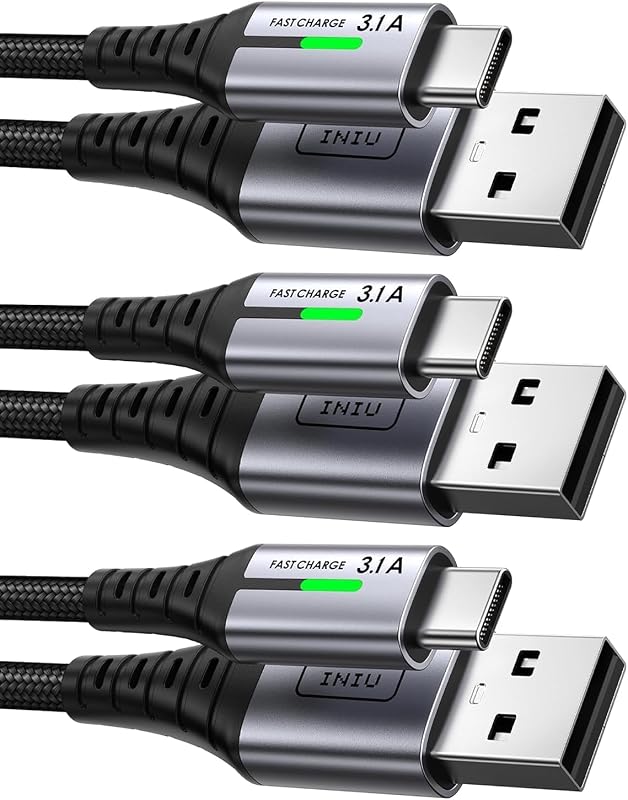 INIU Cavo USB Type-C, Cavo USB [2m+2m+0.5m] QC Tipo C Cavo Type C Rapida | Lega Intrecciato in 