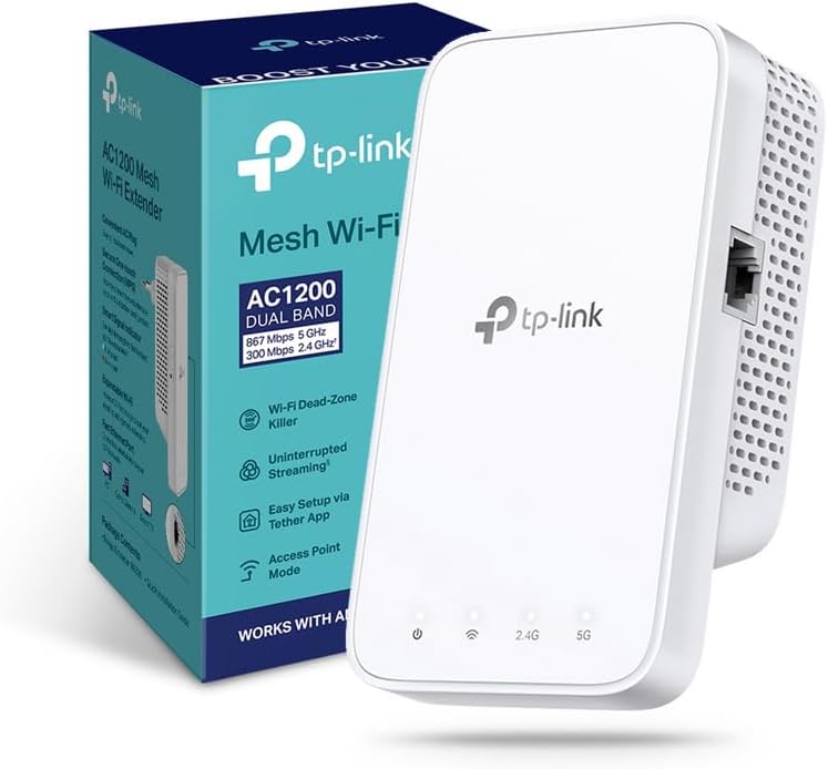TP-Link RE330 Ripetitore Wi-Fi AC1200Mbps, Dual-Band, 2 Antenne Interne | WPS e App Tether, Sel