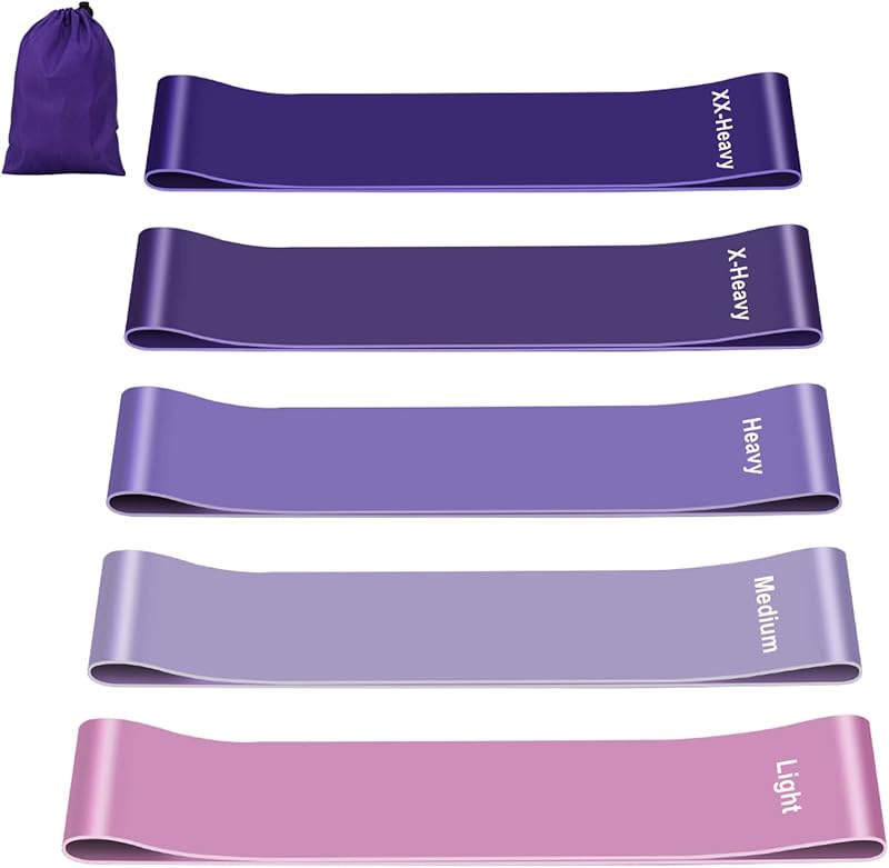 Fokky Elastici Fitness (Set di 5), Elastico Palestra in Lattice Naturale | Borsa da Trasporto,