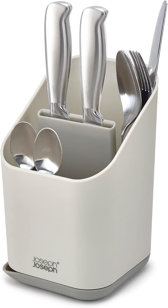 Joseph Joseph Duo Scolaposate da lavello con scomparti e vano Porta coltelli, Grigio