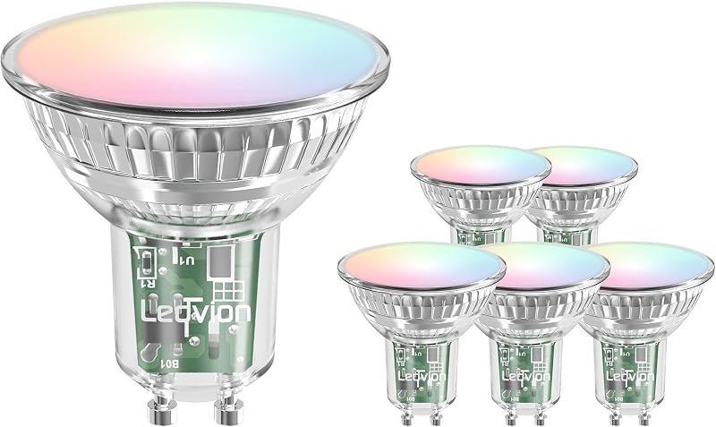 Ledvion 6 pezzi Smart RGB+CCT GU10 LED Spot 5W Dimmerabile Wifi