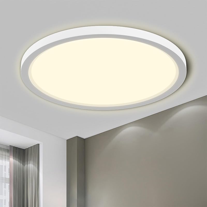 LQWELL Plafoniera LED Ultra Sottile Bianco 22cm 18W 4000K | Design moderno e minimalista, grado