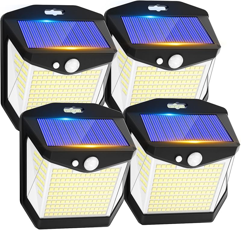 Luci LED Esterno Giardino Solare - 248 LED Luce Esterno Pannello Solari | Sensore Movimento 3 M