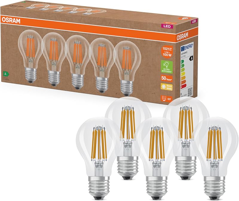 OSRAM Lampade LED ad alta efficienza con classe di efficienza energetica A, Confezione vantaggi