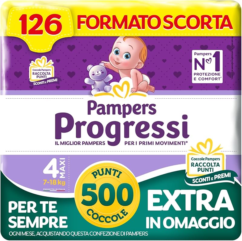 Pampers Progressi Maxi, Taglia 4 (7-18