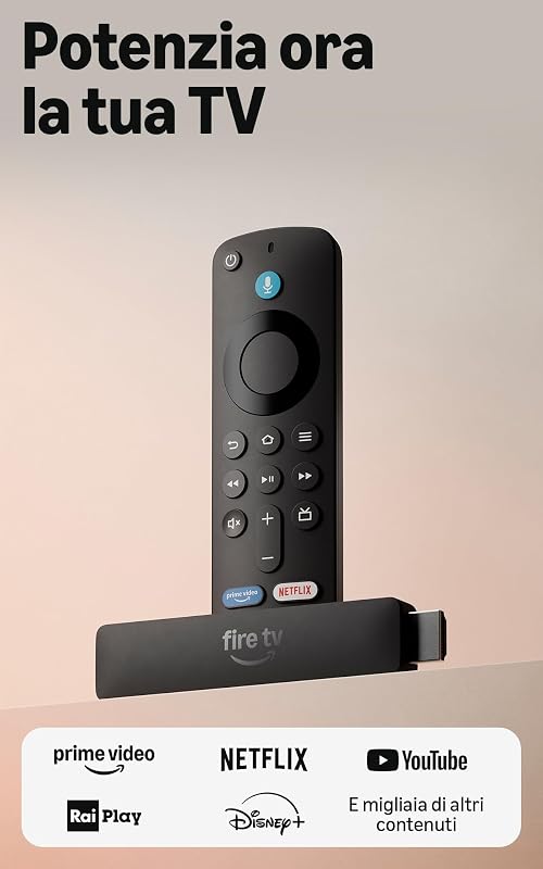Amazon Fire TV Stick HD (ultimo modello), TV gratuita e in diretta, telecomando vocale Alexa, a