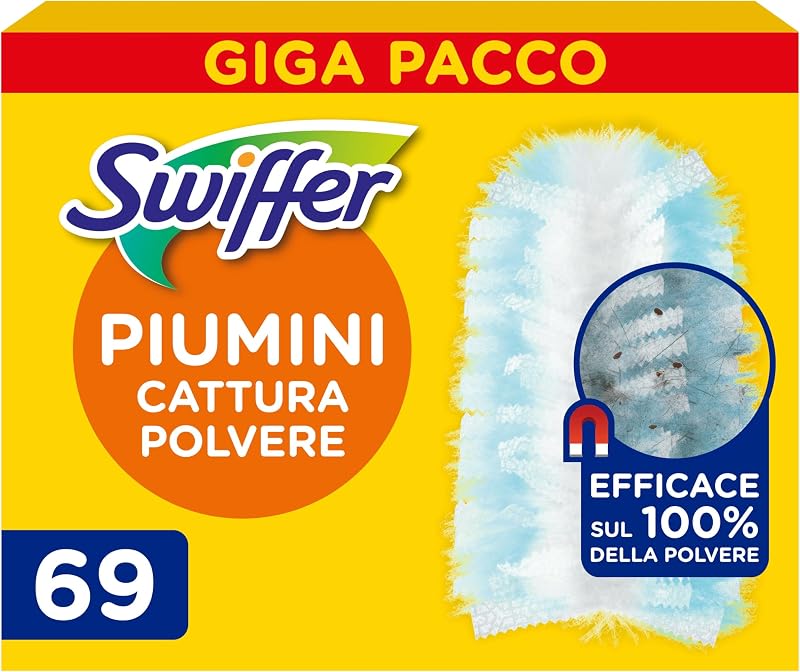 Swiffer Duster, Ricariche Piumini Catturapolvere, 69 Panni Profumati | Cattura 3 Volte Più Polv