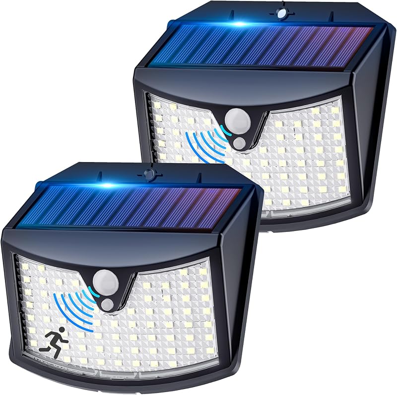 Giliwosy Luce Solare Led Esterno, 3 Modos IP65 Impermeabile Faretto LED da Esterno con Sensore