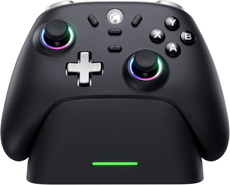 Controller per PC/ Switch, con Base di Ricarica, 1000Hz Polling Rate, Hall Joystick, 3 Modalità - 2.4GHz/