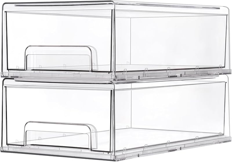 2 Pezzi Grande Organizer Cosmetico in Acrilico, 33,5 x 20,5 x 11 cm