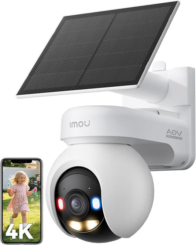 Imou 4K Telecamera WiFi Esterno Senza Fili con Pannello Solare, 10000mAh