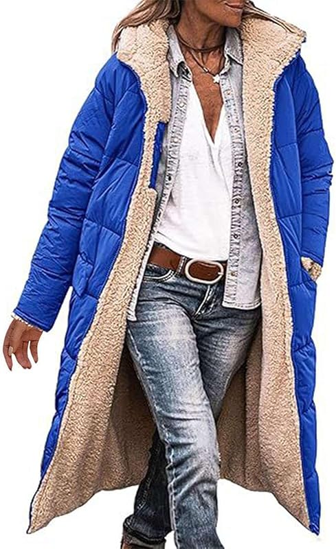 Piumino Donna Lungo Invernale Giacca Double Face Imbottita Parka